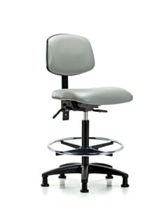 Neta ECOM Vinyl High Bench Height Chair - Nylon Base Tilt Chrome