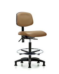 Neta ECOM Vinyl High Bench Height Chair - Nylon Base Tilt Chrome