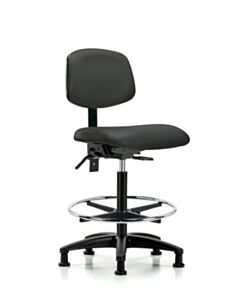 Neta ECOM Vinyl High Bench Height Chair - Nylon Base Tilt Chrome