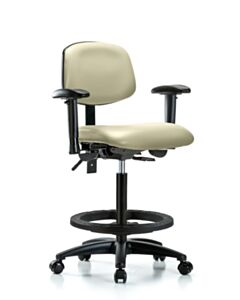 Neta ECOM Vinyl High Bench Height Chair - Nylon Base Tilt Arms