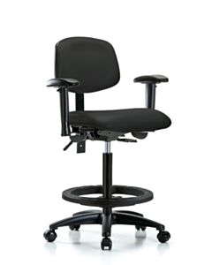 Neta ECOM Vinyl High Bench Height Chair - Nylon Base Tilt Arms