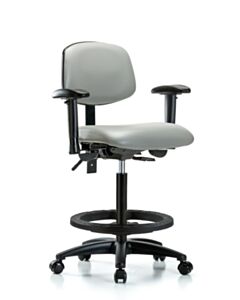 Neta ECOM Vinyl High Bench Height Chair - Nylon Base Tilt Arms