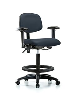 Neta ECOM Vinyl High Bench Height Chair - Nylon Base Tilt Arms