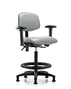 Neta ECOM Vinyl High Bench Height Chair - Nylon Base Tilt Arms