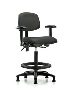 Neta ECOM Vinyl High Bench Height Chair - Nylon Base Tilt Arms