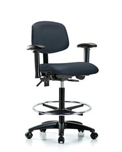 Neta ECOM Vinyl High Bench Height Chair - Nylon Base Tilt Arms
