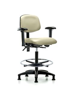 Neta ECOM Vinyl High Bench Height Chair - Nylon Base Tilt Arms