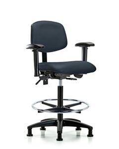 Neta ECOM Vinyl High Bench Height Chair - Nylon Base Tilt Arms