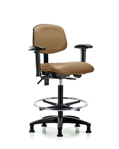 Neta ECOM Vinyl High Bench Height Chair - Nylon Base Tilt Arms