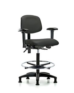 Neta ECOM Vinyl High Bench Height Chair - Nylon Base Tilt Arms