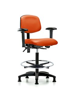 Neta ECOM Vinyl High Bench Height Chair - Nylon Base Tilt Arms
