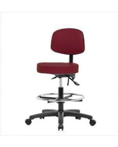 Neta ECOM Vinyl Medium Bench Height Stool With Back - Nylon Base