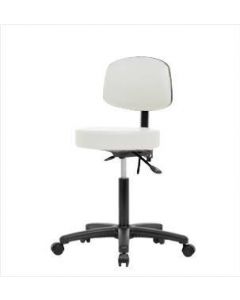 Neta ECOM Vinyl Medium Bench Height Stool With Back - Nylon Base