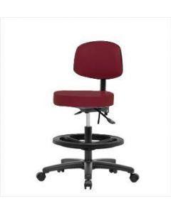 Neta ECOM Vinyl Medium Bench Height Stool With Back - Nylon Base