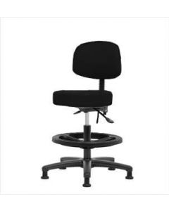 Neta ECOM Vinyl Medium Bench Height Stool With Back - Nylon Base
