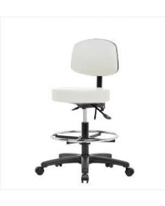 Neta ECOM Vinyl Medium Bench Height Stool With Back - Nylon Base