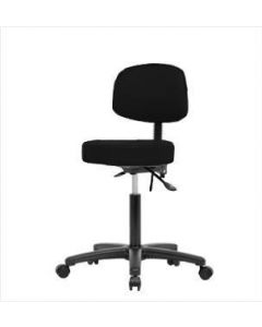 Neta ECOM Vinyl Medium Bench Height Stool With Back - Nylon Base