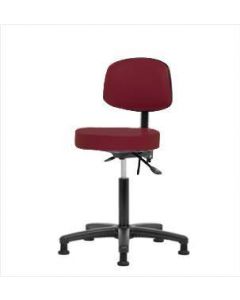 Neta ECOM Vinyl Medium Bench Height Stool With Back - Nylon Base