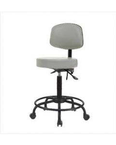 Neta ECOM Vinyl Medium Bench Height Stool With Back - Round Tube