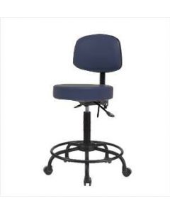 Neta ECOM Vinyl Medium Bench Height Stool With Back - Round Tube