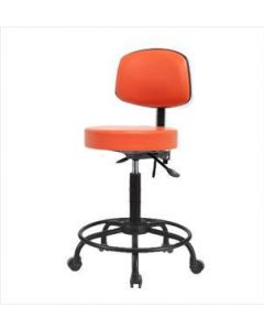 Neta ECOM Vinyl Medium Bench Height Stool With Back - Round Tube