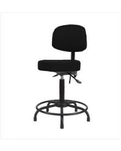 Neta ECOM Vinyl Medium Bench Height Stool With Back - Round Tube