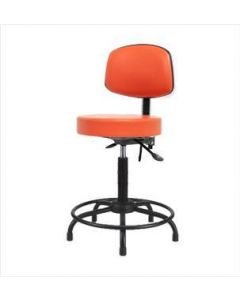 Neta ECOM Vinyl Medium Bench Height Stool With Back - Round Tube