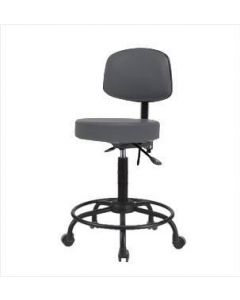 Neta ECOM Vinyl Medium Bench Height Stool With Back - Round Tube