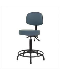 Neta ECOM Vinyl Medium Bench Height Stool With Back - Round Tube