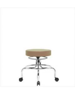 Neta ECOM Vinyl Screw Lift - Chrome Base, Casters, Taupe Vinyl
