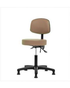 Neta ECOM Vinyl Desk Height Stool With Back - Nylon Base, Glides