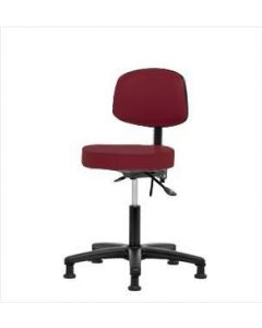 Neta ECOM Vinyl Desk Height Stool With Back - Nylon Base Tilt