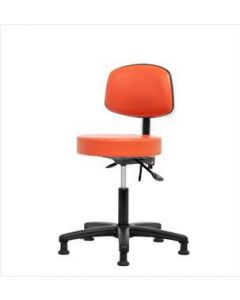 Neta ECOM Vinyl Desk Height Stool With Back - Nylon Base Tilt