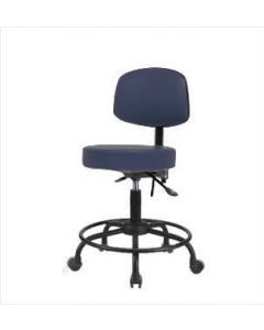 Neta ECOM Vinyl Desk Height Stool With Back - Round Tube Base