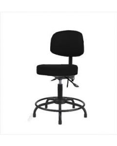 Neta ECOM Vinyl Desk Height Stool With Back - Round Tube Base