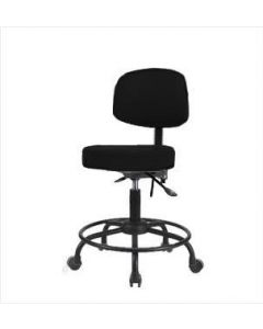 Neta ECOM Vinyl Desk Height Stool With Back - Round Tube Base