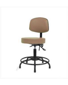 Neta ECOM Vinyl Desk Height Stool With Back - Round Tube Base