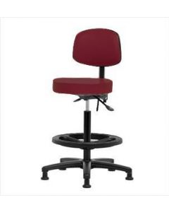 Neta ECOM Vinyl High Bench Height Stool With Back - Nylon Base
