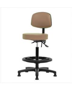 Neta ECOM Vinyl High Bench Height Stool With Back - Nylon Base