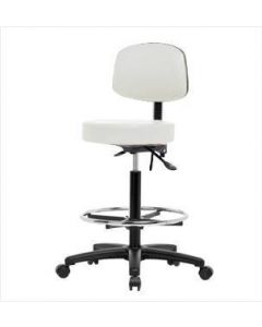 Neta ECOM Vinyl High Bench Height Stool With Back - Nylon Base