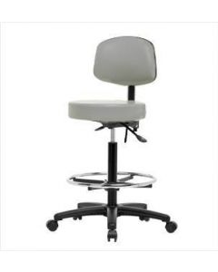 Neta ECOM Vinyl High Bench Height Stool With Back - Nylon Base