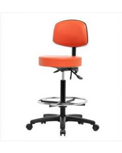 Neta ECOM Vinyl High Bench Height Stool With Back - Nylon Base