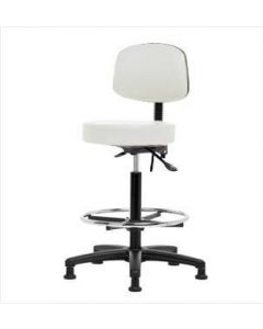 Neta ECOM Vinyl High Bench Height Stool With Back - Nylon Base