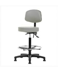 Neta ECOM Vinyl High Bench Height Stool With Back - Nylon Base