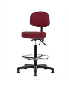 Neta ECOM Vinyl High Bench Height Stool With Back - Nylon Base