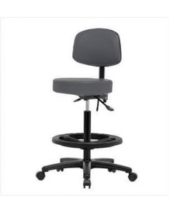 Neta ECOM Vinyl High Bench Height Stool With Back - Nylon Base