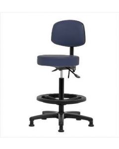 Neta ECOM Vinyl High Bench Height Stool With Back - Nylon Base