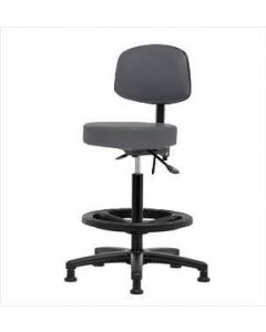 Neta ECOM Vinyl High Bench Height Stool With Back - Nylon Base