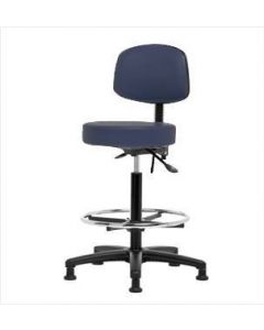 Neta ECOM Vinyl High Bench Height Stool With Back - Nylon Base
