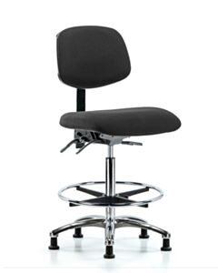 Neta ECOM Esd Fabric High Bench Height Chair - Chrome Base Tilt